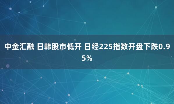 中金汇融 日韩股市低开 日经225指数开盘下跌0.95%